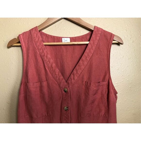 a new day women linen blend jumpsuit size small - Picture 5 of 13